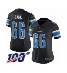 Women's Detroit Lions #66 Joe Dahl Limited Black Rush Vapor Untouchable 100th Season Football Jersey