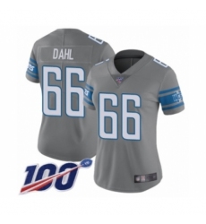 Women's Detroit Lions #66 Joe Dahl Limited Steel Rush Vapor Untouchable 100th Season Football Jersey