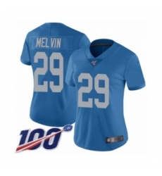 Women's Detroit Lions #29 Rashaan Melvin Blue Alternate Vapor Untouchable Limited Player 100th Season Football Jersey