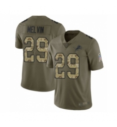 Youth Detroit Lions #29 Rashaan Melvin Limited Olive Camo Salute to Service Football Jersey