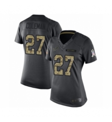 Women's Detroit Lions #27 Justin Coleman Limited Black 2016 Salute to Service Football Jersey