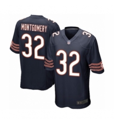 Men's Chicago Bears #32 David Montgomery Game Navy Blue Team Color Football Jersey