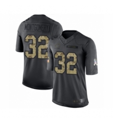 Men's Chicago Bears #32 David Montgomery Limited Black 2016 Salute to Service Football Jersey