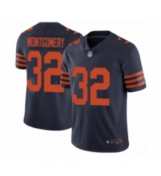 Men's Chicago Bears #32 David Montgomery Limited Navy Blue Rush Vapor Untouchable Football Jersey