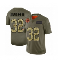 Men's Chicago Bears #32 David Montgomery Limited Olive Camo 2019 Salute to Service Football Jersey
