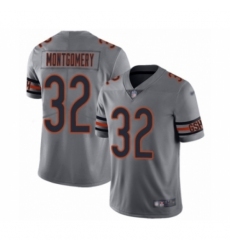 Men's Chicago Bears #32 David Montgomery Limited Silver Inverted Legend Football Jersey