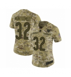 Women's Chicago Bears #32 David Montgomery Limited Camo 2018 Salute to Service Football Jersey