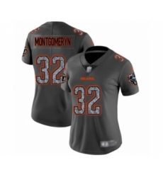 Women's Chicago Bears #32 David Montgomery Limited Gray Static Fashion Football Jersey
