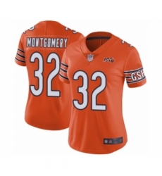Women's Chicago Bears #32 David Montgomery Orange Alternate 100th Season Limited Football Jersey