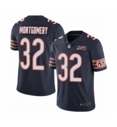 Youth Chicago Bears #32 David Montgomery Navy Blue Team Color 100th Season Limited Football Jersey