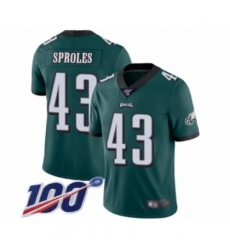 Youth Philadelphia Eagles #43 Darren Sproles Midnight Green Team Color Vapor Untouchable Limited Player 100th Season Football Jersey