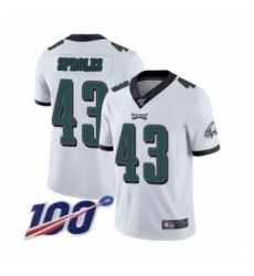 Youth Philadelphia Eagles #43 Darren Sproles White Vapor Untouchable Limited Player 100th Season Football Jersey