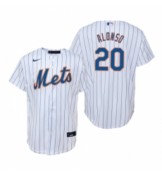 Men's Nike New York Mets #20 Pete Alonso White Home Stitched Baseball Jersey