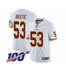 Men's Washington Redskins #53 Jon Bostic White Vapor Untouchable Limited Player 100th Season Football Jersey