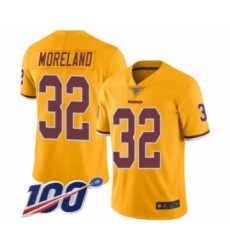 Men's Washington Redskins #32 Jimmy Moreland Limited Gold Rush Vapor Untouchable 100th Season Football Jersey