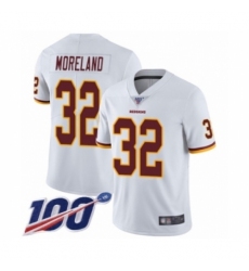 Men's Washington Redskins #32 Jimmy Moreland White Vapor Untouchable Limited Player 100th Season Football Jersey