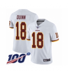Men's Washington Redskins #18 Trey Quinn White Vapor Untouchable Limited Player 100th Season Football Jersey