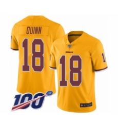 Youth Washington Redskins #18 Trey Quinn Limited Gold Rush Vapor Untouchable 100th Season Football Jersey