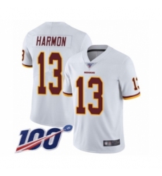 Men's Washington Redskins #13 Kelvin Harmon White Vapor Untouchable Limited Player 100th Season Football Jersey
