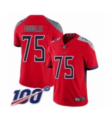 Men's Tennessee Titans #75 Jamil Douglas Limited Red Inverted Legend 100th Season Football Jersey