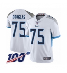 Men's Tennessee Titans #75 Jamil Douglas White Vapor Untouchable Limited Player 100th Season Football Jersey