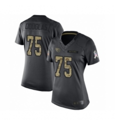 Women's Tennessee Titans #75 Jamil Douglas Limited Black 2016 Salute to Service Football Jersey