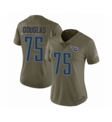 Women's Tennessee Titans #75 Jamil Douglas Limited Olive 2017 Salute to Service Football Jersey