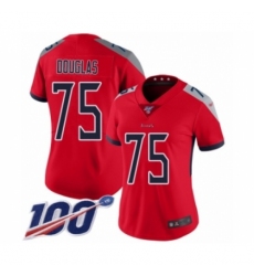Women's Tennessee Titans #75 Jamil Douglas Limited Red Inverted Legend 100th Season Football Jersey