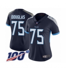 Women's Tennessee Titans #75 Jamil Douglas Navy Blue Team Color Vapor Untouchable Limited Player 100th Season Football Jersey
