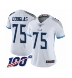 Women's Tennessee Titans #75 Jamil Douglas White Vapor Untouchable Limited Player 100th Season Football Jersey