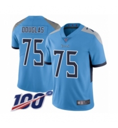 Youth Tennessee Titans #75 Jamil Douglas Light Blue Alternate Vapor Untouchable Limited Player 100th Season Football Jersey