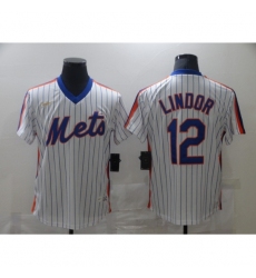 Men's Nike New York Mets #12 Francisco Lindor White Authentic Jersey