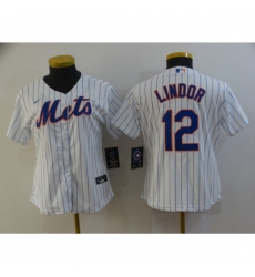 Women's Nike New York Mets #12 Francisco Lindor White Jersey