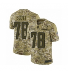 Men's Los Angeles Chargers #78 Trent Scott Limited Camo 2018 Salute to Service Football Jersey