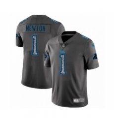 Men's Carolina Panthers #1 Cam Newton Limited Gray Static Fashion Limited Football Jersey