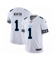 Men's Carolina Panthers #1 Cam Newton White Team Logo Fashion Limited Football Jersey