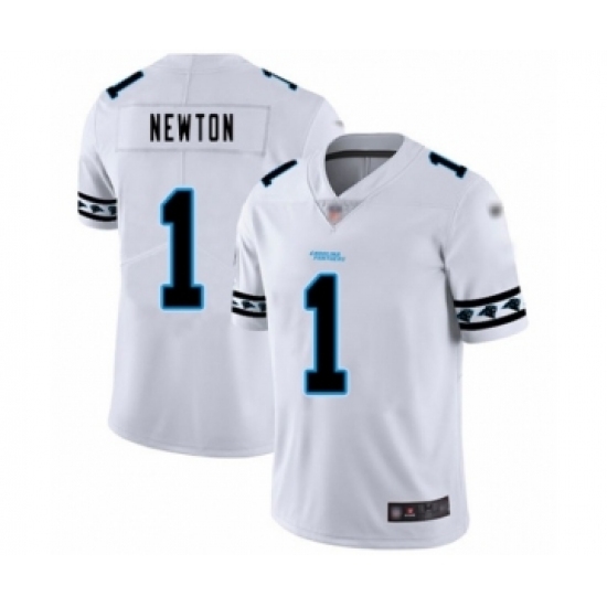 Men's Carolina Panthers #1 Cam Newton White Team Logo Fashion Limited Football Jersey Men's Carolina Panthers #1 Cam Newton White Team Logo Fashion Limited Football Jersey