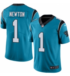 Men's Nike Carolina Panthers #1 Cam Newton Blue Alternate Vapor Untouchable Limited Player NFL Jersey