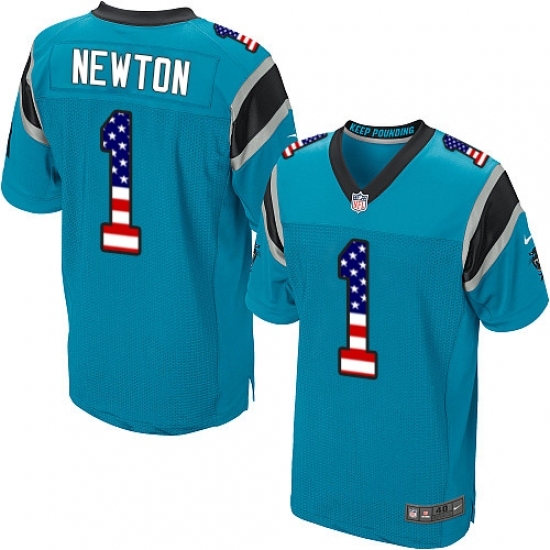 Men's Nike Carolina Panthers #1 Cam Newton Elite Blue Alternate USA Flag Fashion NFL Jersey Men's Nike Carolina Panthers #1 Cam Newton Elite Blue Alternate USA Flag Fashion NFL Jersey
