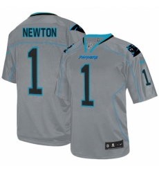 Men's Nike Carolina Panthers #1 Cam Newton Elite Lights Out Grey NFL Jersey