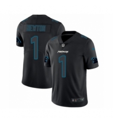 Men's Nike Carolina Panthers #1 Cam Newton Limited Black Rush Impact NFL Jersey