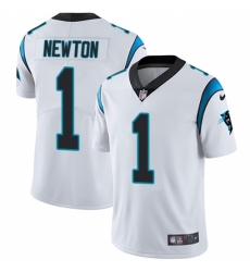 Men's Nike Carolina Panthers #1 Cam Newton White Vapor Untouchable Limited Player NFL Jersey