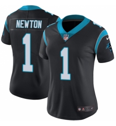 Women's Nike Carolina Panthers #1 Cam Newton Black Team Color Vapor Untouchable Limited Player NFL Jersey