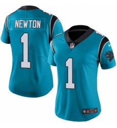 Women's Nike Carolina Panthers #1 Cam Newton Limited Blue Rush Vapor Untouchable NFL Jersey