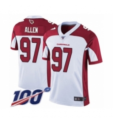 Men's Arizona Cardinals #97 Zach Allen White Vapor Untouchable Limited Player 100th Season Football Jersey