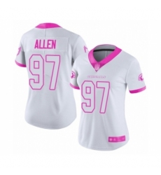 Women's Arizona Cardinals #97 Zach Allen Limited White Pink Rush Fashion Football Jersey