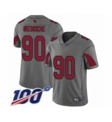 Men's Arizona Cardinals #90 Robert Nkemdiche Limited Silver Inverted Legend 100th Season Football Jersey