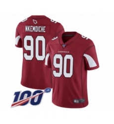 Men's Arizona Cardinals #90 Robert Nkemdiche Red Team Color Vapor Untouchable Limited Player 100th Season Football Jersey