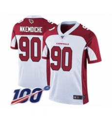 Men's Arizona Cardinals #90 Robert Nkemdiche White Vapor Untouchable Limited Player 100th Season Football Jersey