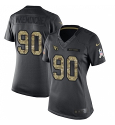 Women's Nike Arizona Cardinals #90 Robert Nkemdiche Limited Black 2016 Salute to Service NFL Jersey